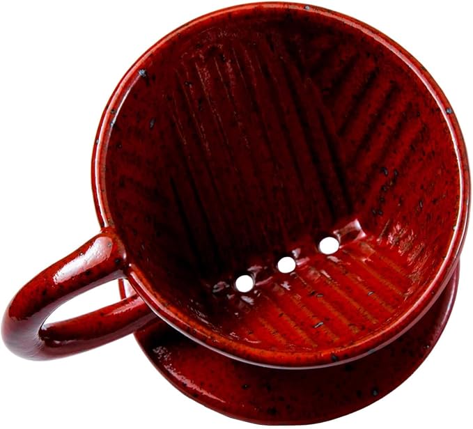 Ceramic Coffee Dripper in Chrome Red Made In Japan