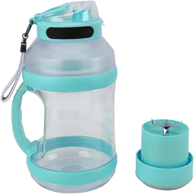 Yosoo Large Capacity 2L Sport Portable Blender with 6Blades for Shakes Smoothies 18000rpm High Speed Blender with 4000mAh Battery USB Charging Materials (Blue and Green)