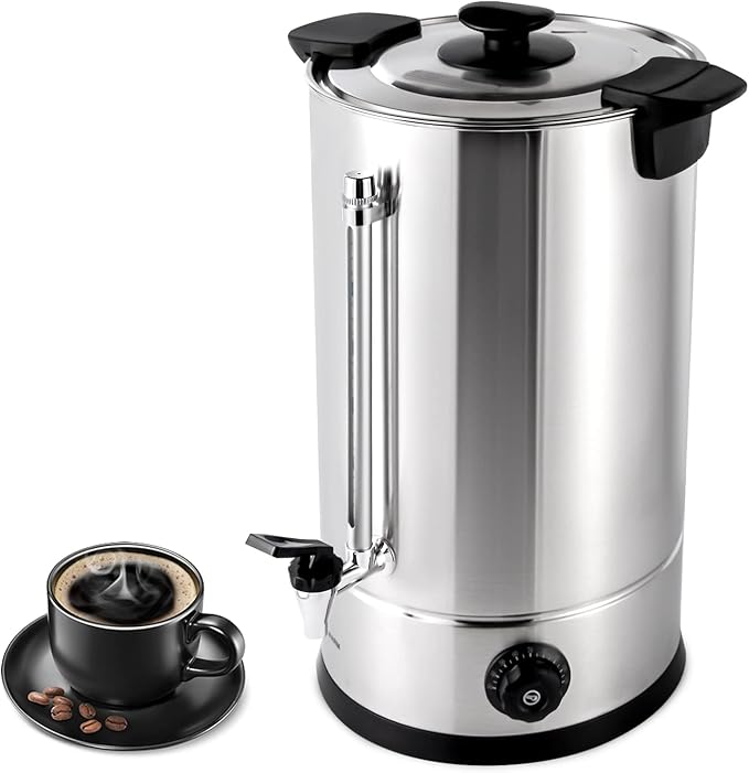 Industrial Coffee Maker Coffee Urns Premium Commercial Coffee Machine Large Stainless Steel Coffee Maker Automatic Coffee Brewing Thermostable Design (15L)