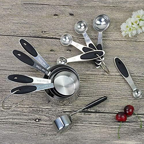 Kn650 10 in 1 Black Stainless Steel Measuring Spoon Cake Mold Baking Tool Set Cookware Set Cookware Picnic Boiler Cookware