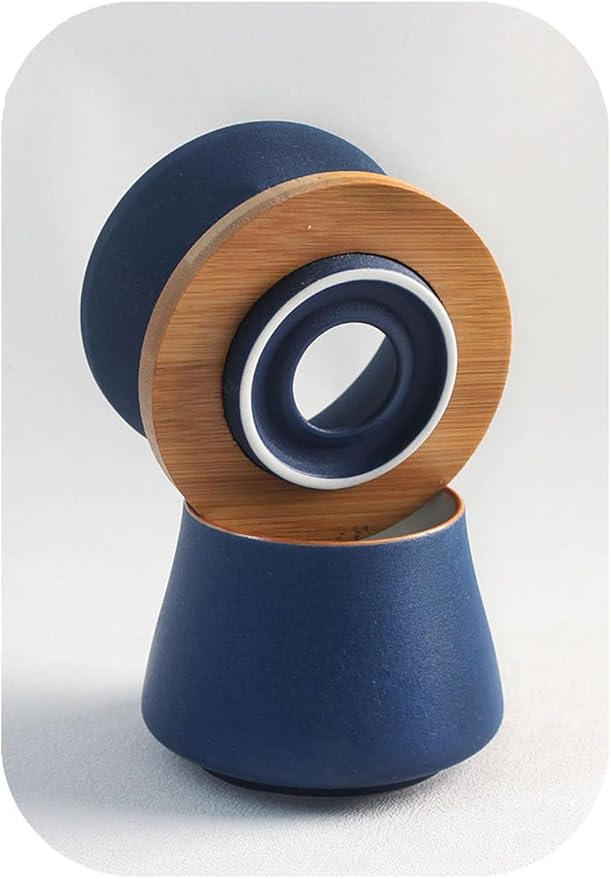 Pour Over Coffee Maker Set Vintage Ceramic Pour Over Coffee Dripper Set for Home Café Restaurant Camping 8 OZ/250ML (Blue A)