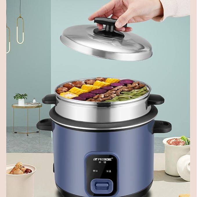 Electric Rice Cooker &amp Steamer - Rice Cooker 1.8L (10 Cup) Keep Warm Function Removable Non Stick Bowl Easy to Clean Steamer Basket Measuring Cup &amp Spoon Inc Energy Saving(4L)
