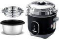 Rice Cooker with Steamer Home Old Fashioned Rice Cooker Automatic Thermal Insulation Non-Stick Inner for 1-8 People (5L)