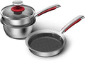 Cookware Set 16cm Breakfast Pot for Kitchen Frying Pan Milk Pan Stainless Steel Non Stick Cookware Set