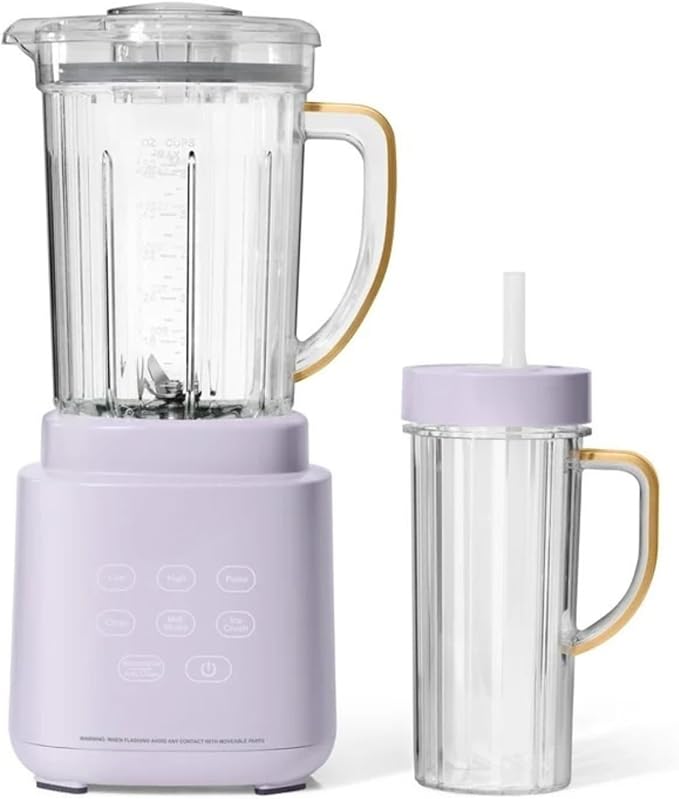 PowerExact Blender 700W with PrecisionSense Auto-Adjust Dual Jar System 4 Preset Programs Dishwasher Safe Parts (Lavender)