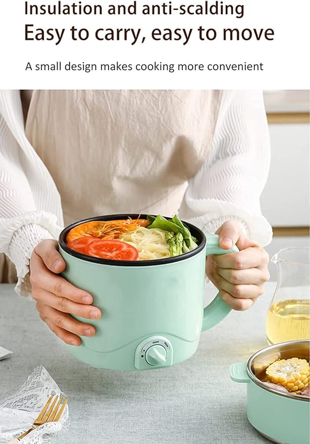 1.5L Multifunctional Rice Cooker Mini Electric Hot Pot For Home Or Student Dormitory Rice Cooking Noodle Cooking (White)