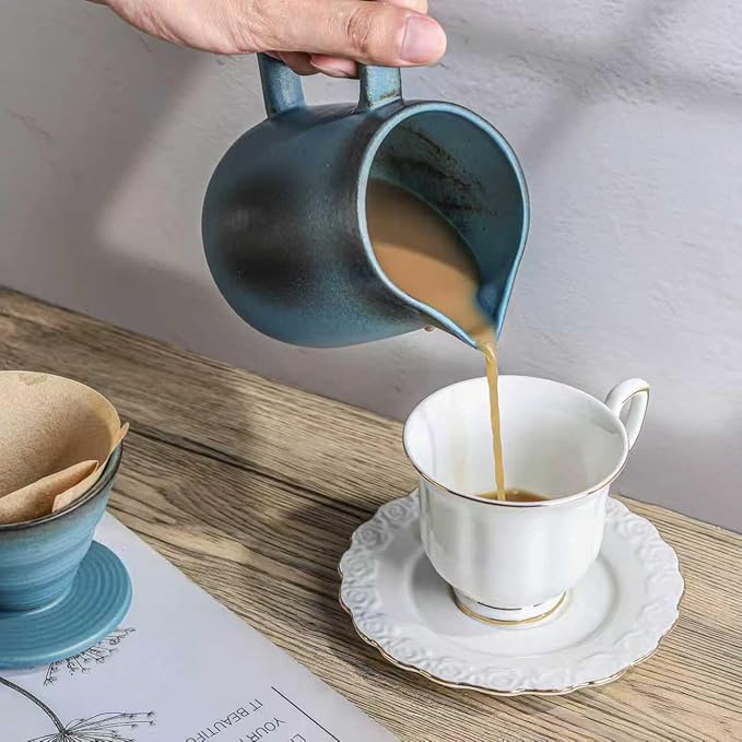 Pour Over Coffee MakerCeramic Coffee Maker 20oz/620ml Pour Over Coffee Dripper (Blue)