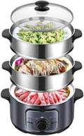 Pot-Style Rice Cooker and Food Steamer with Timer 1300W Fast Heating Stainless Steel Steamer The Knob is Timed Flexible Control of The Heat(