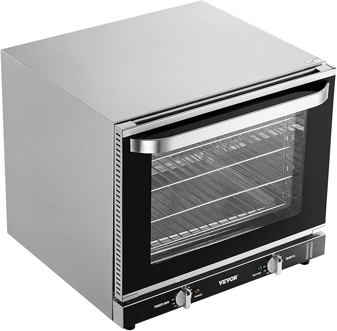 VEVOR Commercial Countertop Oven 66L 4-Tier Toaster Ovens with Tempered Glass Door Wire Racks &amp Tray 2800W Stainless Steel Baking Ovens for Restaurant Bakery (AC208~240V60Hz 6-20P Plug &amp