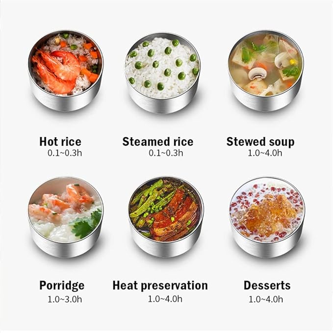 Portable Electric Heating Stainless Steamer Boiling Steel Lunch Box Home Rice Cooker Food Warmer