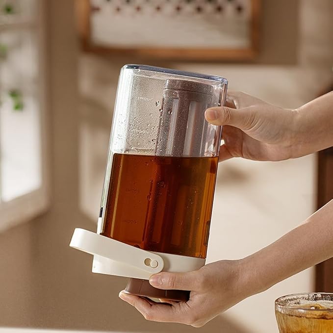 watchget Cold Brew Coffee Maker 1000ml/35oz Iced Tea and Coffee Brewer with Removable 350 Mesh Filter Portable Space-saving and Airtight Seal Pitcher for Home and Garden