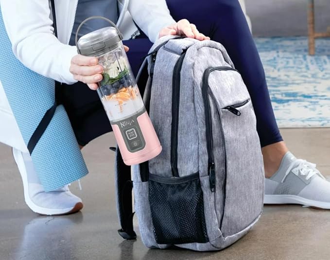 Ninja Blast Portable Blender with Detachable Cable USB Type-C 16 oz (473 ml) Pastel Pink BC100PK (Renewed)