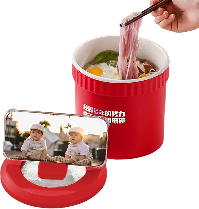 Multifunctional Mini Rice Cooker Smart Automatic Multi-function Electric Hot Pot 1L Small Household Multifunctional All-in-One Pot Soup Porridge Noodle Pot Steaming Stir-Frying (red)