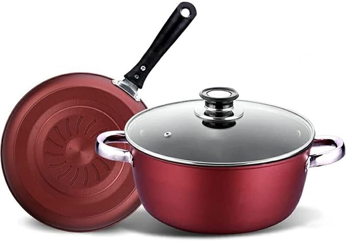Cookware Set Soup Pot Set Frying Pan Milk Pot Cooking Pot Pan Induction Cooker Non-Stick Pan Set Casserole WokA