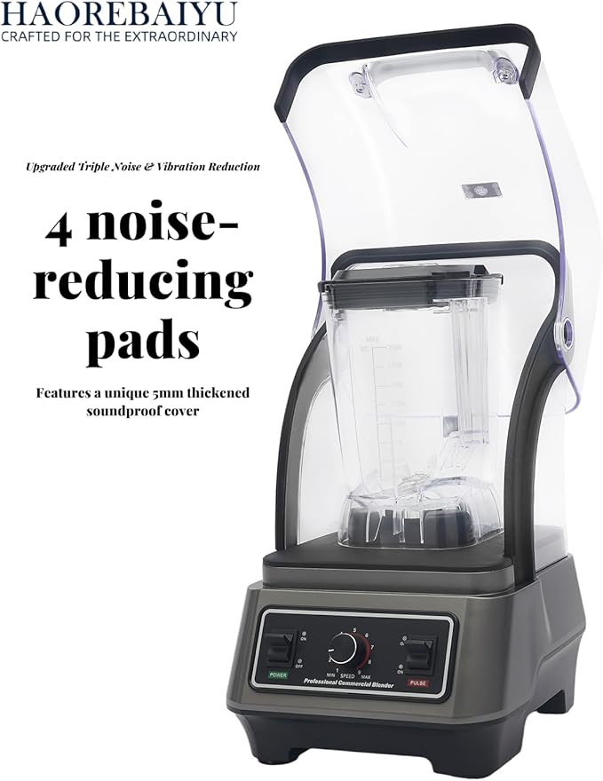 1600W Commercial Blender 2L Large Capacity Multifunctional Blender with 9-Speed &amp Pulse High-Speed Motor for Smoothies Ice Crushing Juice Soup - Professional Heavy Duty &amp Quiet Design(110