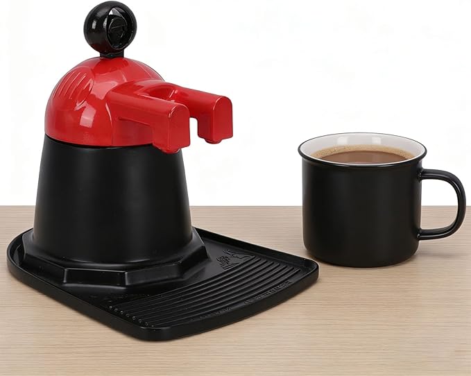 Double Spout Coffee Maker Efficient Lightweight Design for Quick Brewing for Home Aluminum Alloy BlackRed