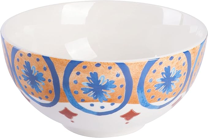 Spice by Tia Mowry Savory Saffron Decorated Coupe Porcelain Chip and Scratch Resistant Dinnerware Set Honey Gold 18-Piece