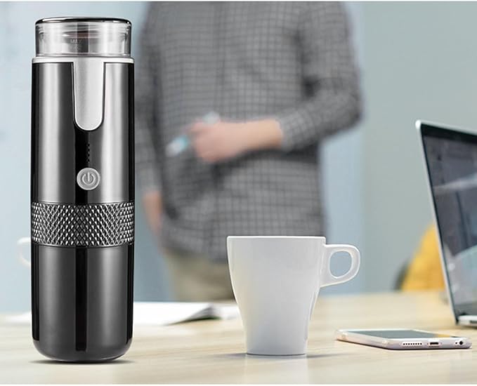 TOPINCN Automatic Coffee Maker Cordless Portable Rechargeable Coffee Machine for Camping Hiking Fishing Compatible with Capsules and Ground Coffee