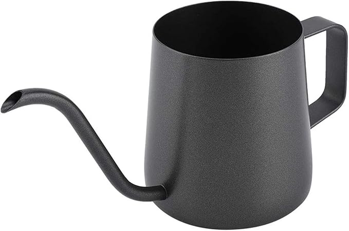 Coffee Maker 350ml Stainless Steel Gooseneck Pour Over Drip Coffee Maker Tea Coffee Cup Pot cups (Color : Matte Black) (Matte Black)