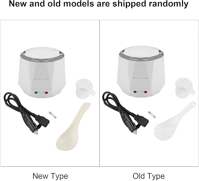 Dioche Multifunctional Electric Rice Cooker and Food Steamer 24V 140W with 1.3L Capacity for Trucks and Home Use Portable White Design (White)