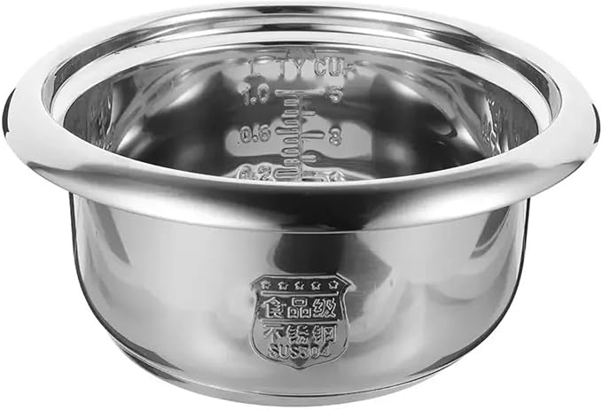 1 Pieces Cooker Inner Pot Large Capacity Rice Cooker Pot Stainless Steel Round Cake Baking Pot Rice Cooking Pot 3L