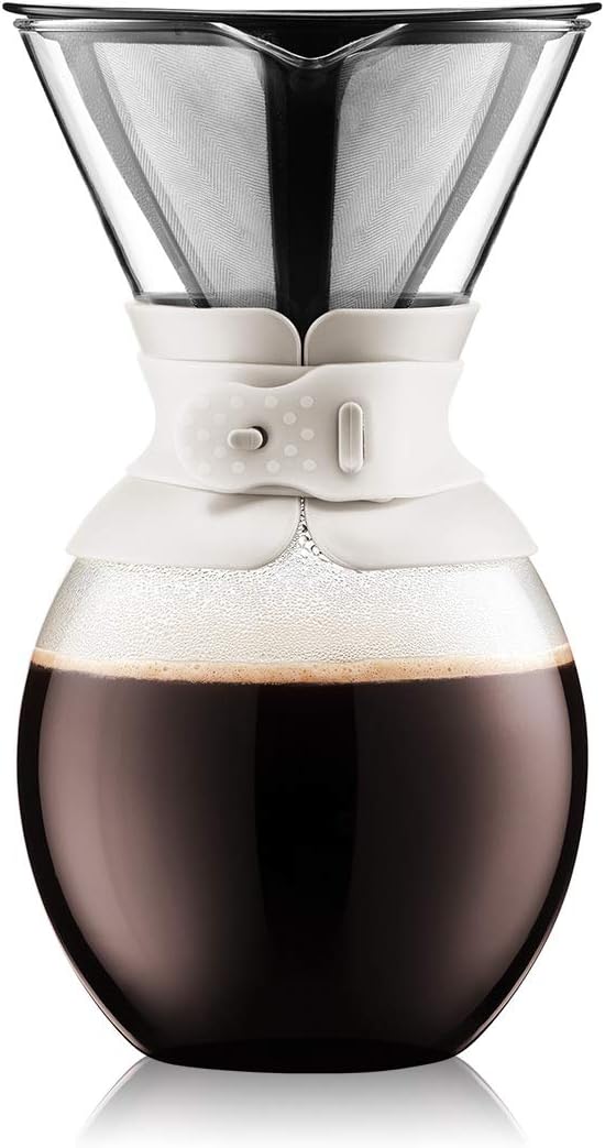 BODUM Pour Over Coffee Maker with Permanent Filter Off White 1.5 L/51 oz