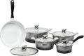 Hercules by Mundial 10-Piece Nonstick Ceramic Cookware Set – Non-Toxic Pots &amp Pans Induction Compatible Tempered Glass Lids Dishwasher Safe