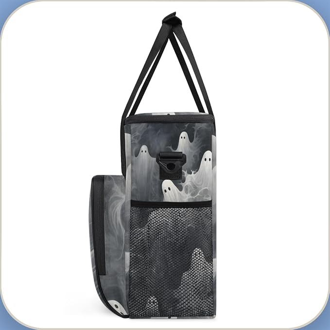 Halloween Ghosts Coffee Maker Carrying Bag Graffiti Ghosts Travel Storage Bag Compatible with K-Mini or K-Mini Plus Single Serve Coffee Brewer Carrying Case with Multiple Pockets &amp Shoulder Stra