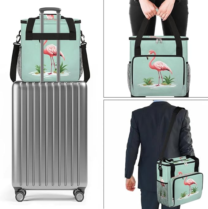 Flamingo Printed Coffee Maker Carrying Bag for Keurig K-Mini or K-Mini Plus Storage Portable Coffee Maker Travel Bag
