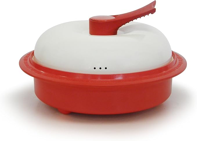 1.5-Quart Nonstick 4-piece Everyday Pan Set for Microwave Cooking Red