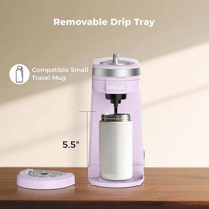CHULUX Mini Coffee Maker for K Capsule Single Serve Coffee Maker for One Cup Americano Lightweight Pod Coffee Machine Lavender