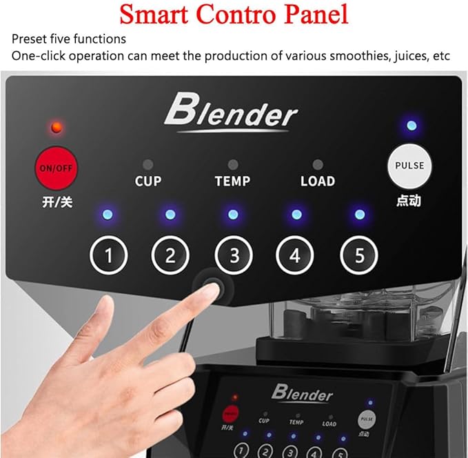 Super Quiet Commercial Blender with Soundproof Enclosure Self-Cleaning 4D Blades for Ice Crushing Heavy Duty Blender for Smoothies and Cooking