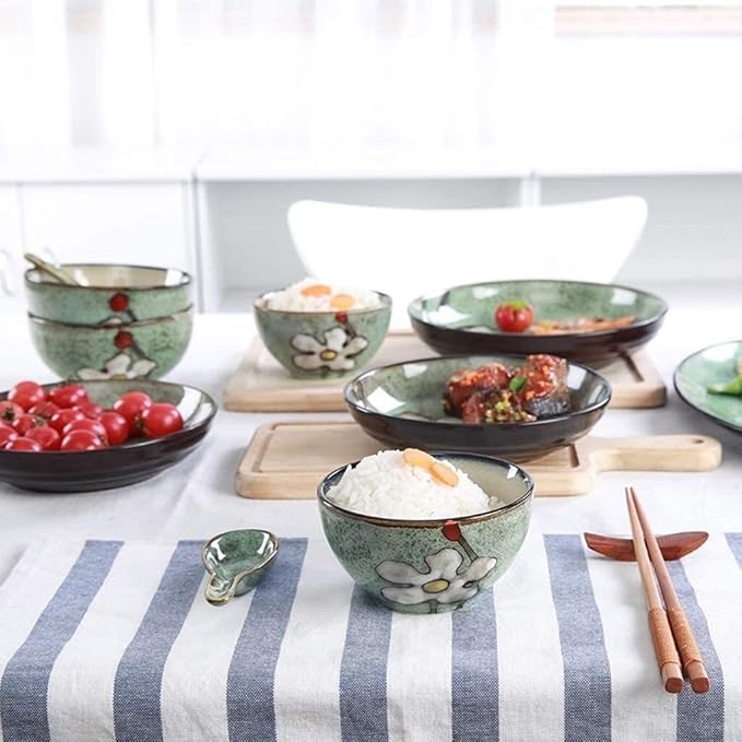 Porcelain Dinnerware Sets Plates and Bowls Sets Luxurious Reactive Glaze Dinnerware Set Plates Dishes Bowls Plates and Bowls Set for Picnic RV Use