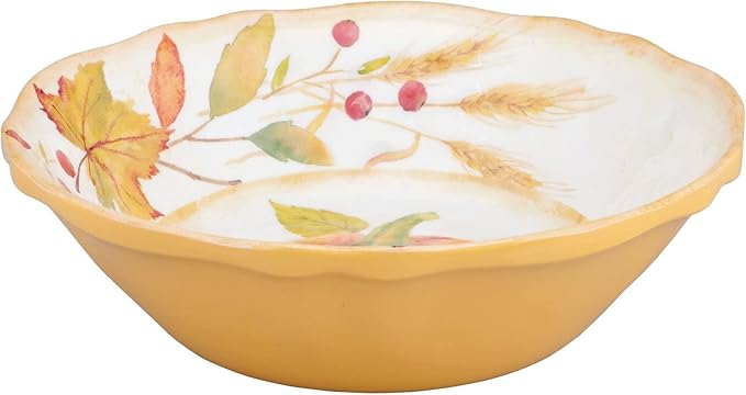 UPware 16 Piece Pumpkin Melamine Dinnerware Sets Outdoor Dishes Set Plates and Bowls Sets Autumn Thanksgiving Decorations Service for 4 Orange