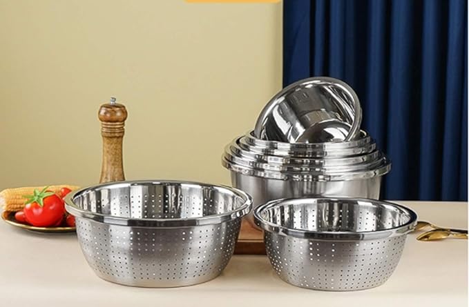 Mixing Bowls Classic Pots and Pans Set 5-Piece Cookware Set 304 Stainless SteelA