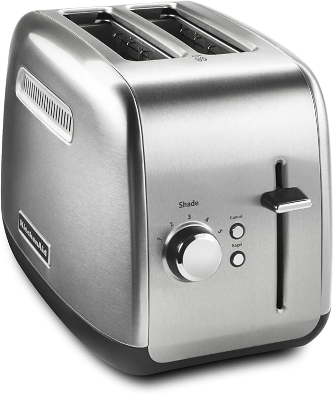 KitchenAid KMT2115SX Stainless Steel Toaster Brushed Stainless Steel &amp Variable Speed Corded Hand Blender KHBV53 Contour Silver