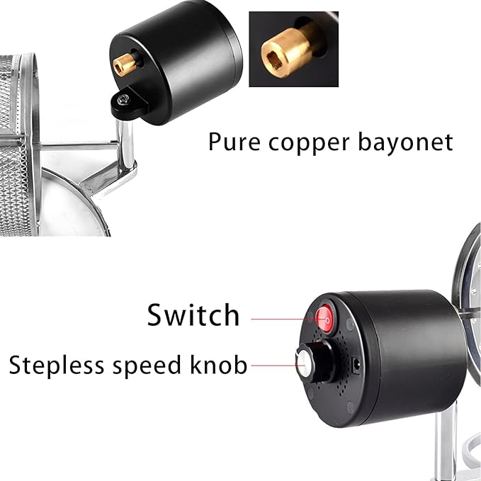 Drum Coffee Bean Roaster MachineMovable Lock SafeAdjustable Rotation Speed Stainless Steel Coffee Bean Roaster for Raw Beans