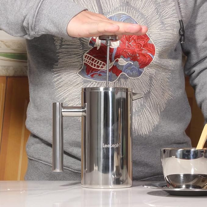 Best French Press Coffee Maker - Wall 304 Stainless Steel Keeps Brewed or Tea Hot