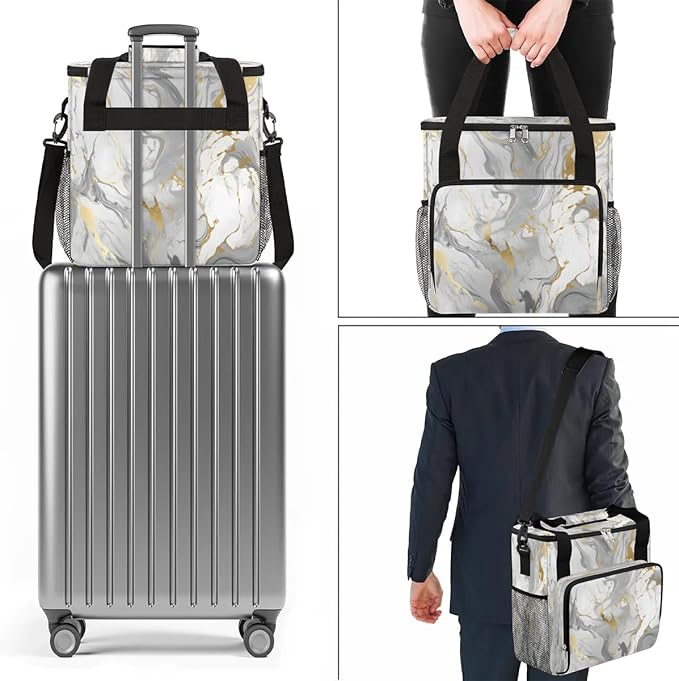 Classic Marble Pattern Coffee Maker Travel Bag for K-Mini or K-Mini Plus Single Serve Coffee Brewer Portable Storage Tote Case for Tarvel