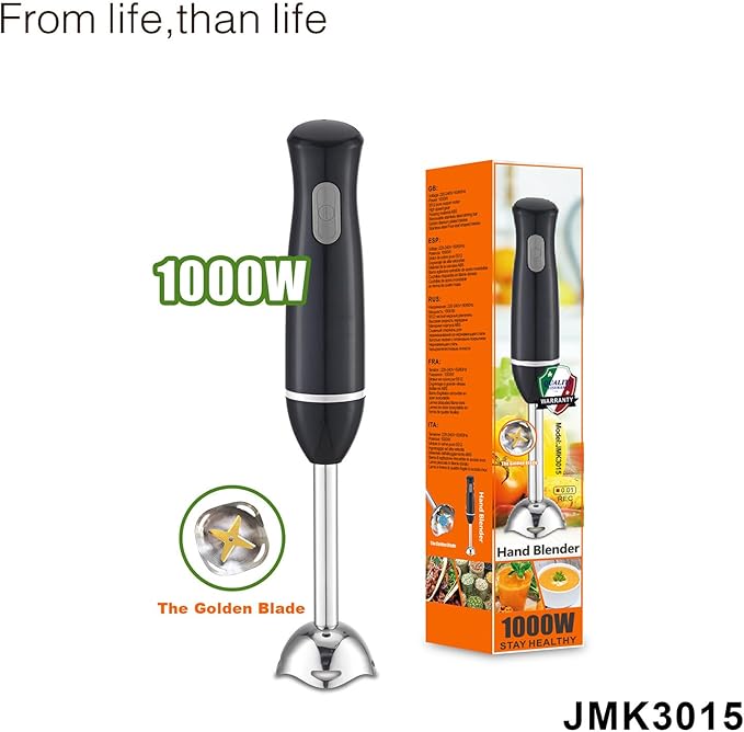 Electric Immersion Blender Stainless Steel Kitchen Gadget Handheld Blender with Ergonomic Design Multifunction Kitchen Accessory Immersion Blenders Food Preparation Tool for Soup Use