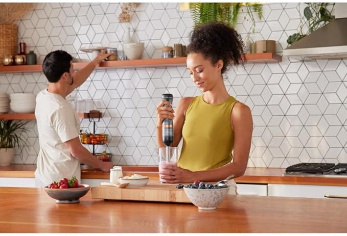 BLACK+DECKER Kitchen Wand Cordless Immersion Blender 6 in 1 Multi Tool Set Hand Blender with Charging Dock Grey (BCKM1016KS01)