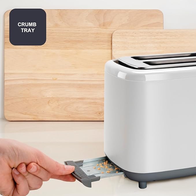 Black+Decker BXTOA820E - Toaster 820 W. 2 wide slots 7 grid levels System with removable pliers. Functions: Stop heat and defrost. Tray to collect crumbs. Non-slip feet.