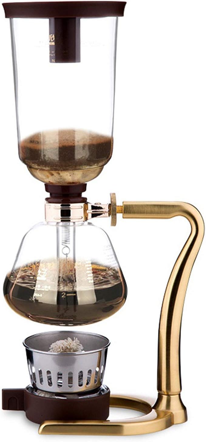 Siphon Coffee Maker Tea Siphon Pot Hand Siphon Coffee MakerVacuum Coffeemaker Glass Type Coffee Machine Filter 3CupsHigh Temperature Resistant GlassB