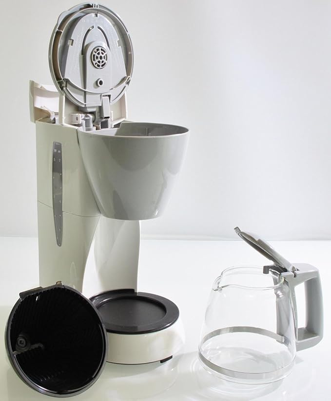 Melitta Single 5 M 720-1 Coffee Filter Machine Glass Pot Drip-Stopper Turns Off Automatically weiß/grau