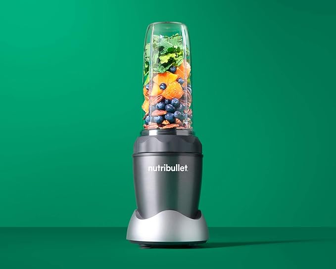 NutriBullet NB50100C Pro 1000 Single Serve Blender (1000W) 7-Piece Set Dark Gray/Light Gray Skirt