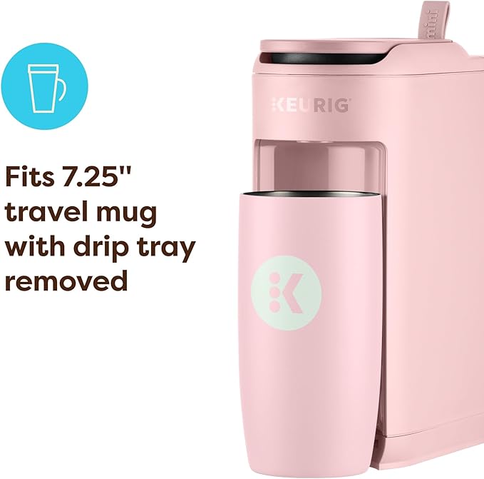 Keurig K-Mini Mate Single Serve K-Cup Pod Coffee Maker Brews Up to 12 oz Cup Compact Portable Coffee Machine for Small Spaces Great for Dorms &amp Offices Pink Sands