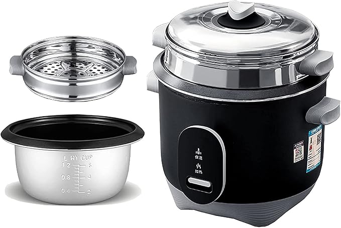 Household Electric Rice Cooker With Steamer Home Old Fashioned Rice Cooker Automatic Thermal Insulation Non-Stick Inner For 1-8 People(2L)