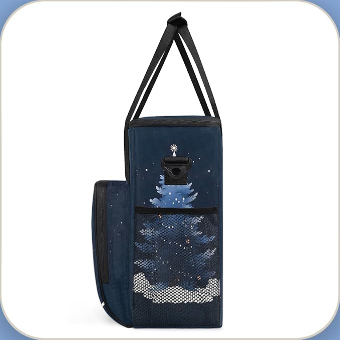 Gothic Christmas Tree Coffee Maker Carrying Bag Portable Travel Storage Tote Bag Compatible with K-Mini or K-Mini Plus Single Serve Coffee Brewer Carrying Case with Multiple Pockets &amp Shoulder S