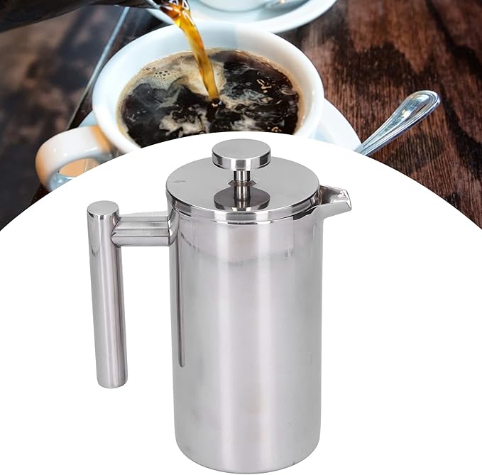 French Press Coffee Maker Stainless Steel French Press Coffee Press Coffee Maker Camping Coffee Press Manual Coffee Pot for Home Office (1000ml)