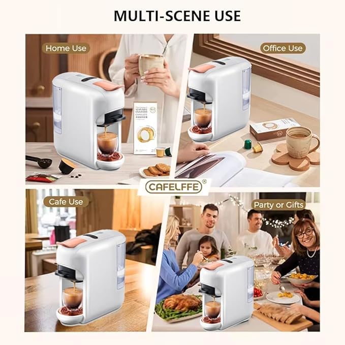 4-in-1 Coffee MachineCapsule Coffee Machine 7-Speed Water Level AdjustmentHot and Cold Switchable19bar High Pressure Extraction600ml Water TankCompatible with a Variety Of Capsules